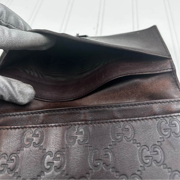 Gucci Brown Bi-Fold Leather Wallet Unisex - Picture 11 of 15